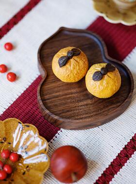 葫芦托盘/黑胡桃托盘茶道壶垫小茶盘托盘功夫茶具储存