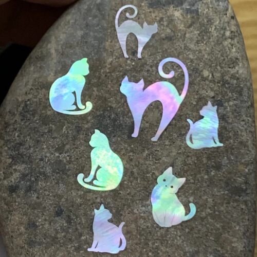 小猫螺钿片白蝶贝夜光贝片大漆螺钿漆器漆画漆艺镶嵌材料 - 图0
