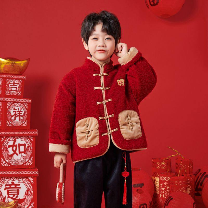 男童拜年服冬季宝宝过年棉服女童周岁礼服国风加棉加厚新中式冬装,淘宝优惠券,粉丝福利购,淘宝优惠卷