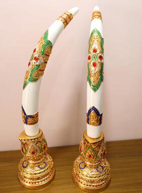 泰国工艺品手工木雕刻象牙装饰摆件泰式会所美容院玄关桌面装饰品