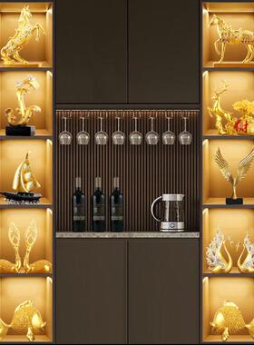 乔迁新房酒柜摆件现代风格家居客厅电视柜布置软装整体橱柜轻奢装