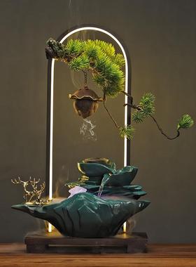 流水生财摆件新中式家居客厅风水喷泉景观办公室桌面招财开 业礼