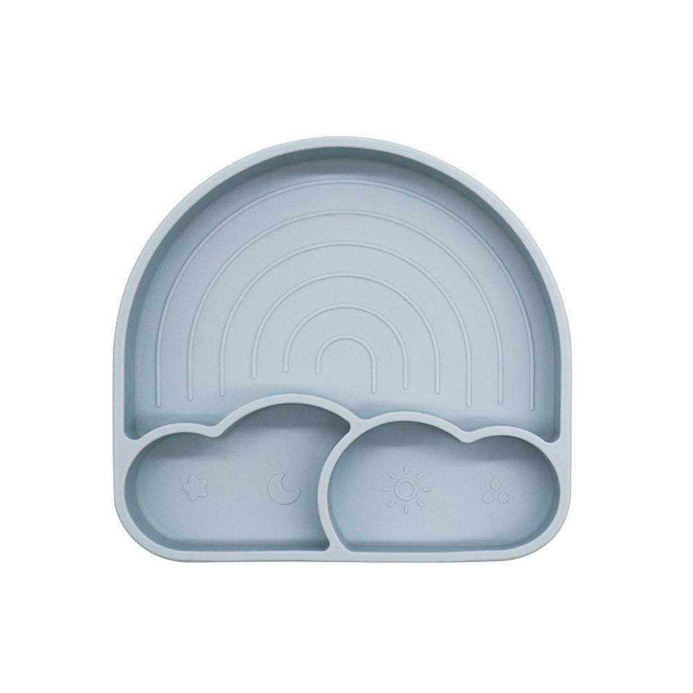 宝宝硅胶吸盘云朵彩虹餐盘 硅胶盖叉勺辅食婴儿餐具 儿童防打翻碗,淘宝优惠券,粉丝福利购,淘宝优惠卷