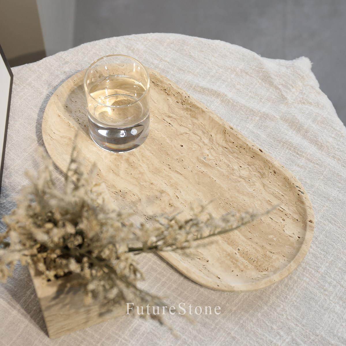 现代天然米白洞大理石托盘浴室香收纳样板房摆设香薰蜡烛置物盘,淘宝优惠券,粉丝福利购,淘宝优惠卷