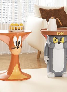 卡通汤姆猫茶几创意客厅大型摆件落地边几可爱床头柜家具乔迁礼物