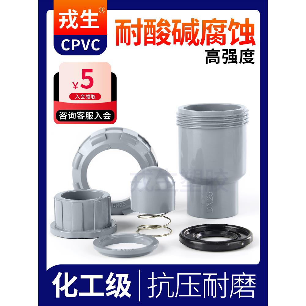 戎生CPVC止回阀球型单向阀CPVC管逆止阀活接水管止水阀美标防返水 - 图0