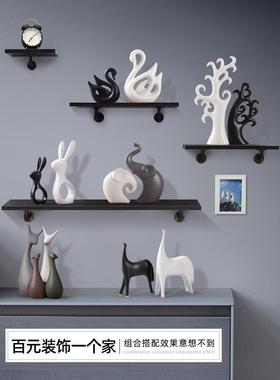 北欧风格家居餐桌创意陶瓷小鹿摆设电视柜玄关客厅酒柜装饰品摆件