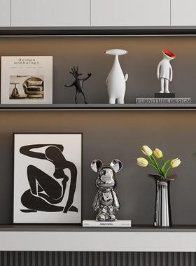 意式现代家居高级感软装饰品轻奢客厅电视柜酒柜壁龛套装高档摆件