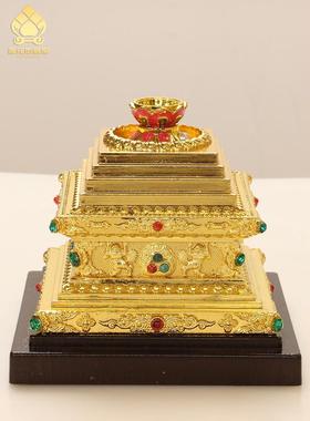 藏式水晶舍利塔菩提塔家用摆件供奉用品舍利子瓶子可打开装藏