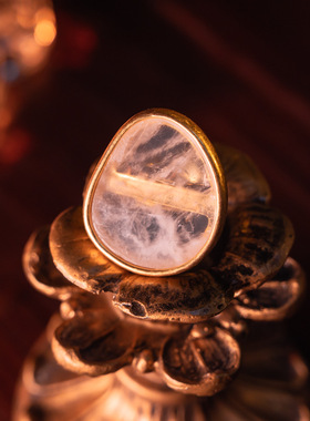 青岛vintage 中古欧美小众设计师秀款开口水晶石气质款戒指女