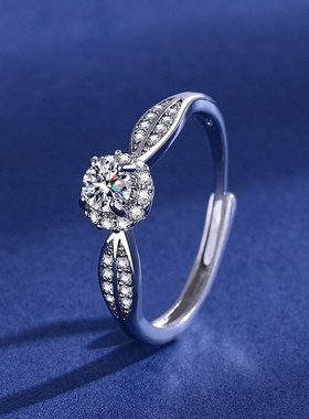 2025新款镶钻几何六爪高级冷淡风食指戒指女款时尚潮流设计