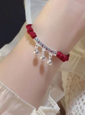 2025新款民族风小众铃铛手链女夏红绳苗族时尚潮流饰品送闺蜜礼品