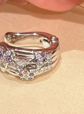 小红书爆款轻奢紫色星云戒指女高级时尚个性小众百搭精致