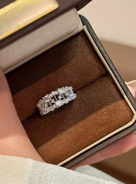 小红书爆款法式复古竖琴蕾丝排戒指爆闪轻奢精致高级感