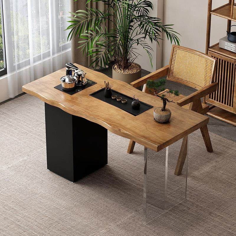 实木阳台茶桌椅组合现代简约小户型家用客厅原木亚克力迷你泡茶台,淘宝优惠券,粉丝福利购,淘宝优惠卷