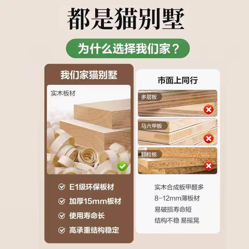 猫别墅实木带厕所一体豪华室内家用猫窝一室一厅一卫猫笼定制猫柜,淘宝优惠券,粉丝福利购,淘宝优惠卷