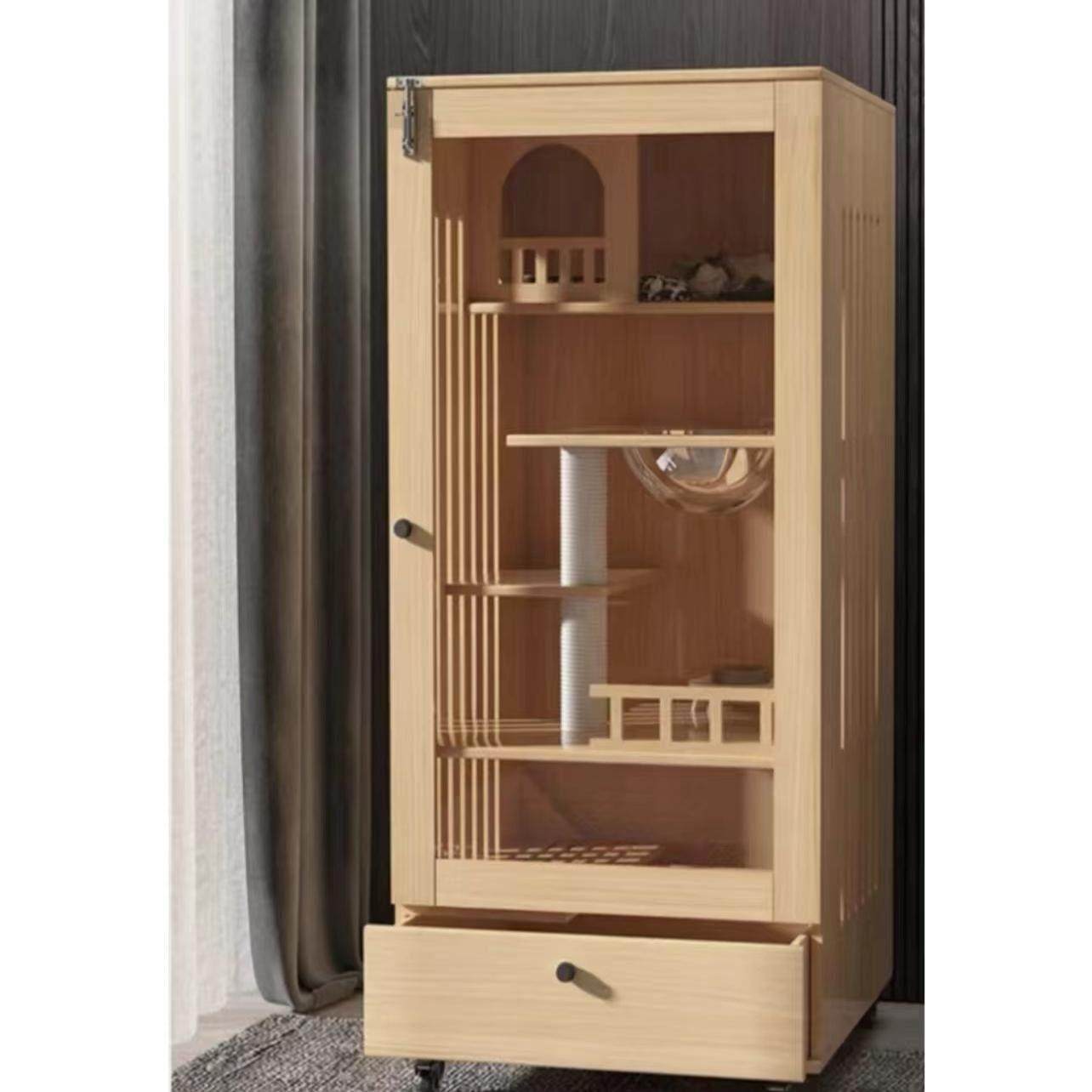 猫别墅实木带厕所一体豪华室内家用猫窝一室一厅一卫猫笼定制猫柜,淘宝优惠券,粉丝福利购,淘宝优惠卷