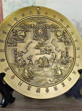 全铜天官赐福客厅摆件挂件山海镇铜牌门牌铜制品门对门八卦镜室外