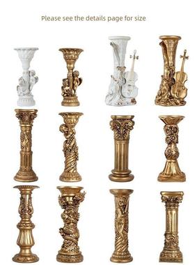 罗马柱摆件落地欧式客厅装饰大型奢华电视柜旁边摆设花架玄关