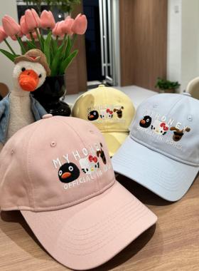 韩系小众复古可爱少女卡通猫咪kitty刺绣棒球帽鸭舌帽