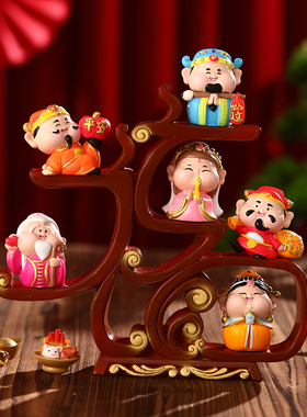 欢喜小神仙财神招财摆件福字装饰