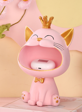 皇冠招财猫摆件进门钥匙收纳