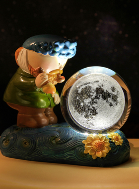 梵高星空水晶球小夜灯玻璃球摆件