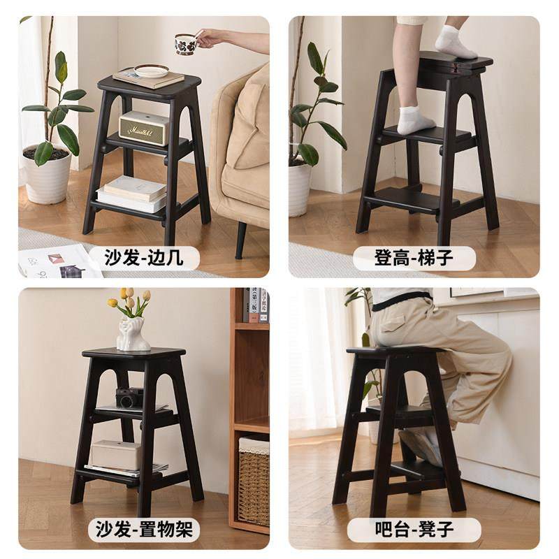实木梯凳家用多功能梯子凳子两用可折叠登高楼梯人字梯室内吧台凳,淘宝优惠券,粉丝福利购,淘宝优惠卷