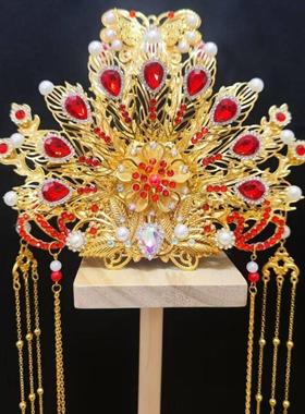 仙家凤冠头冠头戴黑老太太泰山奶奶九尾狐仙手工合金配件神像头饰