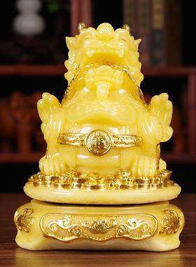 玉石飞天貔貅摆件客厅前台办公桌收银柜台招财摆设公司店铺开 业