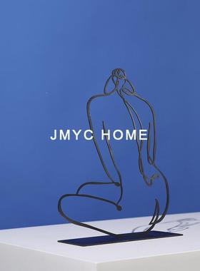艺简约轻奢抽象铁床人物艺术摆件工茶几艺AL670468电视柜头柜摆设
