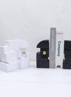 书现极简约代样板间客书房酒柜博古架树脂挡书靠书书档立装饰品厅