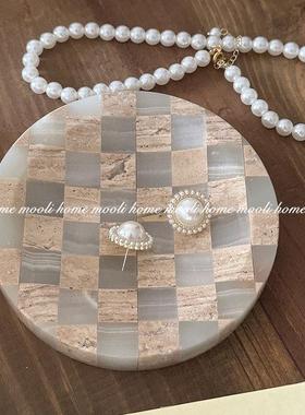 mooli home 轻奢首饰托盘ins摆件设计师高档大理石装饰耳环收纳盒