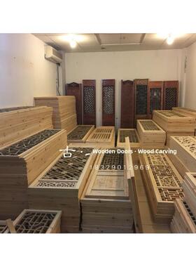 中式彷古实木花格镂空隔断玄关电视背景墙门窗屏风吊顶雕刻格栅