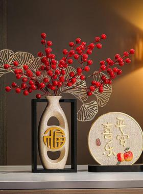 餐边柜装饰品摆件客厅招财花瓶屏风摆件乔迁礼物新中式家居电视柜