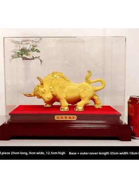 丝绒沙金幸运金牛座十二生肖牛装饰华尔街牛办公室带来财富和宝藏