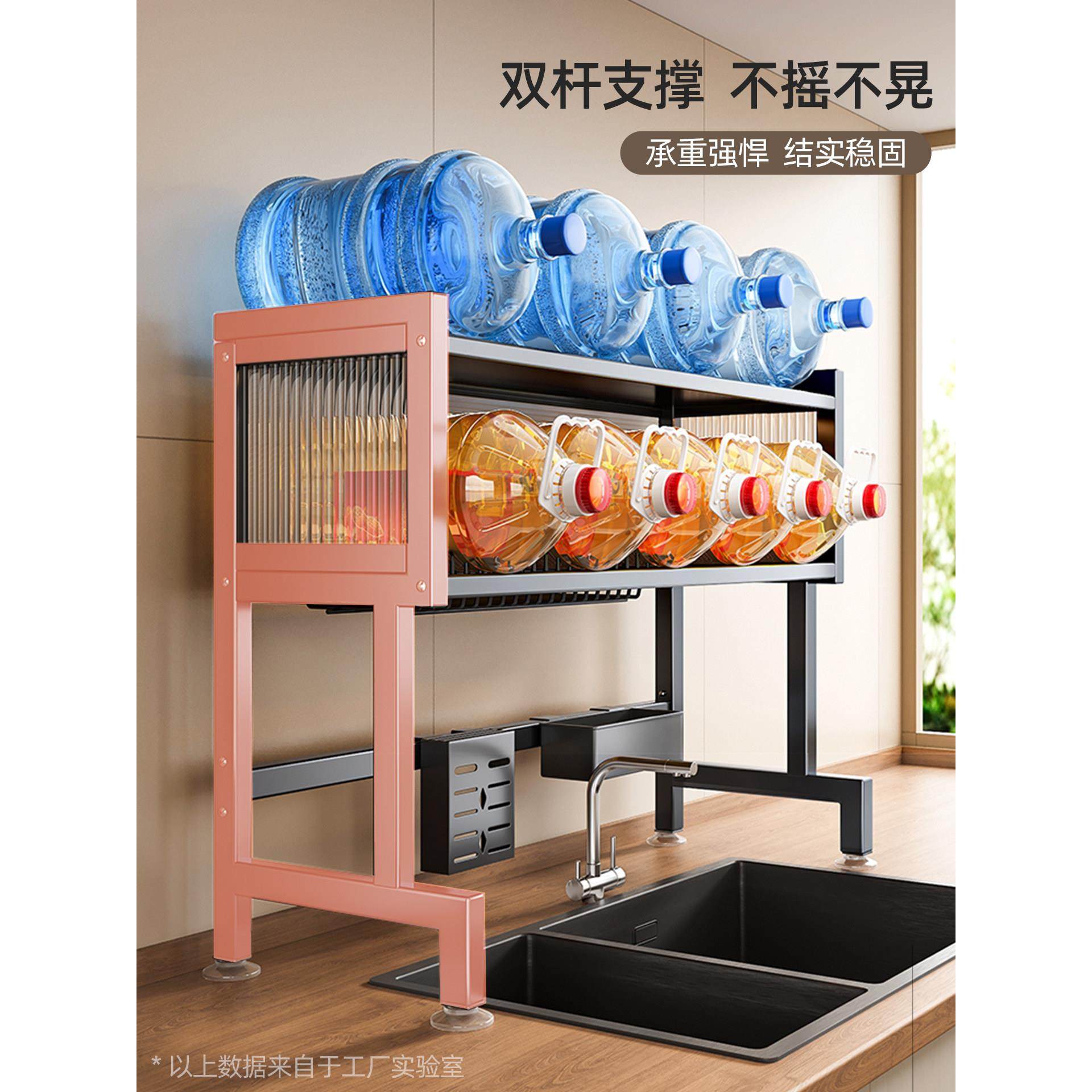 厨房水槽置物架洗碗槽水池防尘碗柜台面收纳架不锈钢多功能沥水架,淘宝优惠券,粉丝福利购,淘宝优惠卷