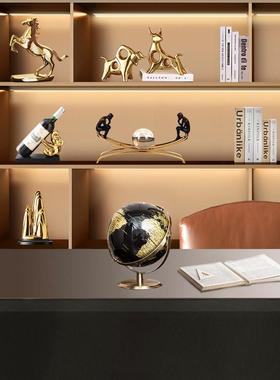 招财金山摆件电视柜装饰品轻奢高档办公室书房书柜假山陶瓷工艺品