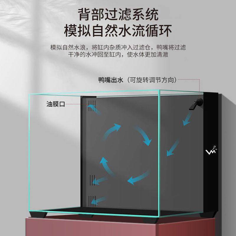 桌面小型自循环背滤静音免换水懒人轻奢超白玻璃小鱼缸造景水族箱,淘宝优惠券,粉丝福利购,淘宝优惠卷