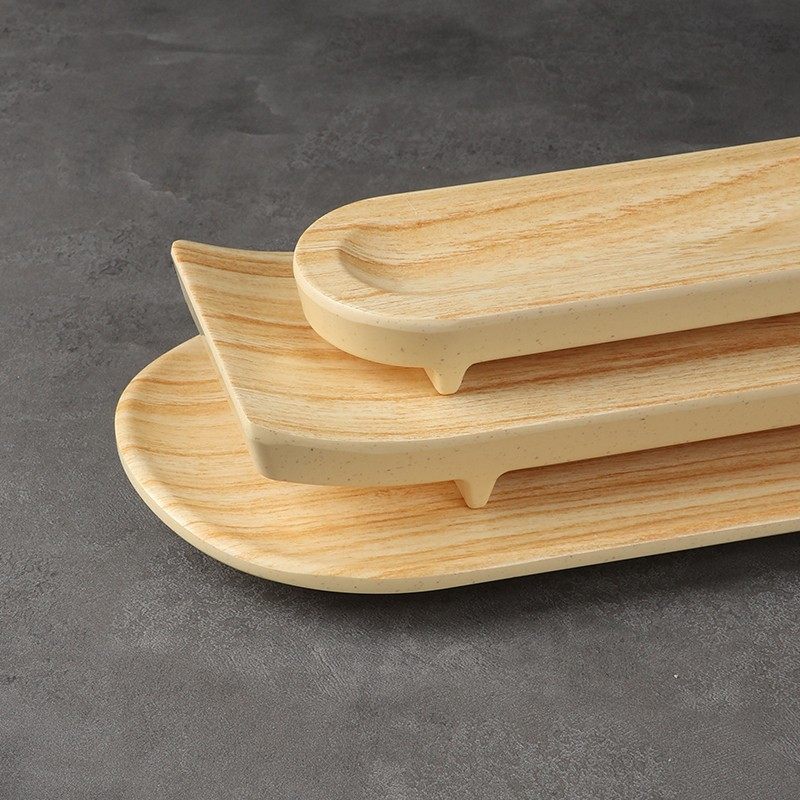 A5密胺盘仿木纹韩式烤肉盘火锅盘寿司摆盘椭圆凉菜甜品盘仿瓷商用,淘宝优惠券,粉丝福利购,淘宝优惠卷