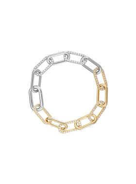 ARTE/艾尔蒂TOGGLE系列ChunkyLink银色/金色扣环手链