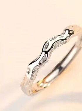 蓝桉与鸟戒指女男一对ins不掉色情侣款对戒学生异地恋礼物可调节