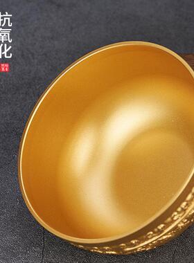 铜碗纯黄铜金饭碗客厅玄关装饰品供水供奉供碗聚宝盆摆件抓周道具
