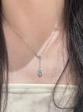 新款秋冬毛衣链双环葫芦项链高级感轻奢小众锁骨链配饰女独特项饰