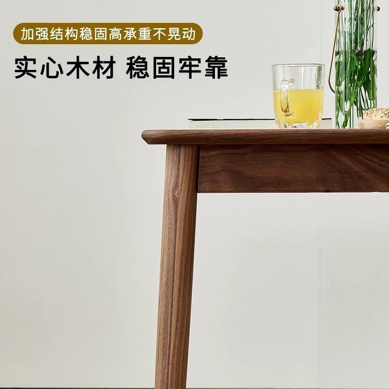 北美黑胡桃木小方桌新中式儿童餐桌木桌矮桌实木学习桌家具茶桌 - 图0