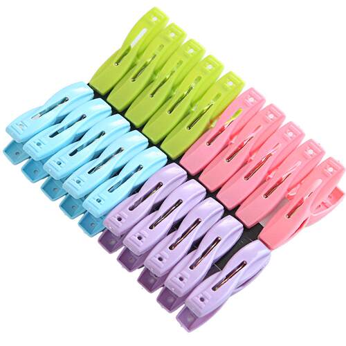 防风塑料小号夹子毛巾衣服袜子内衣挂多夹衣架晾被子晒衣夹20个装 - 图3