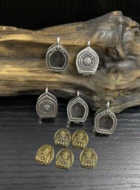 藏式迷你小嘎乌盒古银盒子吊坠 DIY配件扎基拉姆文玩配饰挂件唐卡