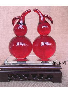 红水晶葫芦挂件摆件家居店铺办公室风水饰品卧室客厅办公桌挂摆设