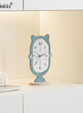 Mandelda入户玄关创意旋转时钟桌面摆件家居客厅摆台式钟表装饰品