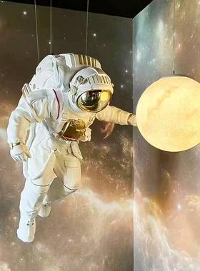 太空人主题发光雕塑太空人家居商场店铺开 业装饰客厅落地大号摆